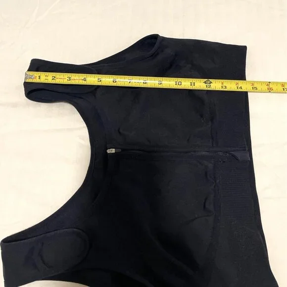 Surgical Breast Compression Bra Black Front-Zip Amoena Pockets Adjustable Straps - Picture 13 of 14